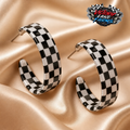 Checkered Hoop Earrings