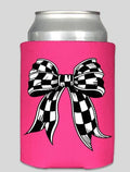 Checkered Bow Racing Can Cooler