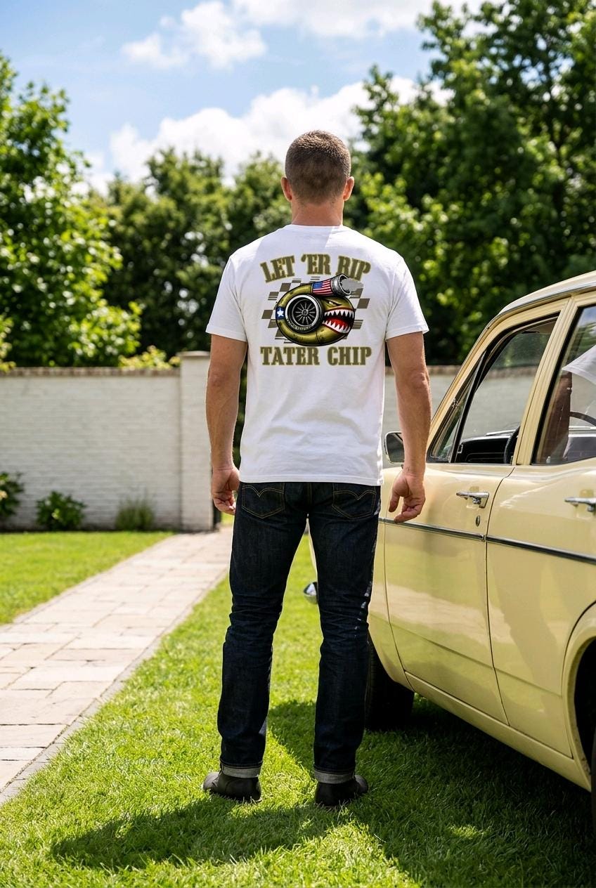 Turbo Let Er Rip Tater Chip T-Shirt