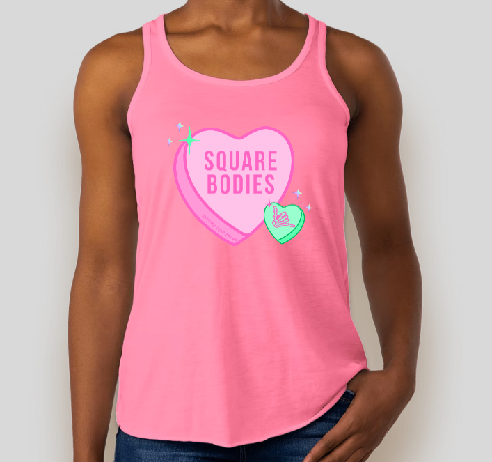HEART CANDY 3 Sayings Ladies Tank