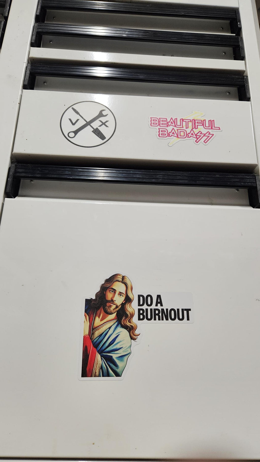 DO A BURNOUT Jesus racing Sticker Decal