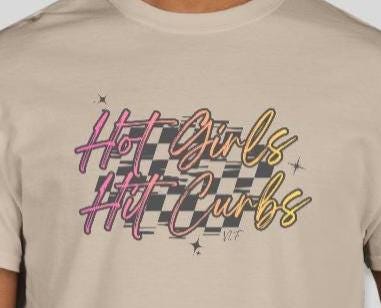 Hot Girls Hit Curbs Checkered Racing Shirt