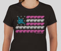 Pink Turbo American Flag Racing Shirt