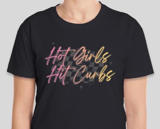 Hot Girls Hit Curbs Checkered Racing Shirt